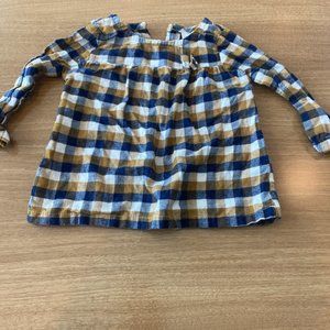 Carter's Blue and Tan plaid top